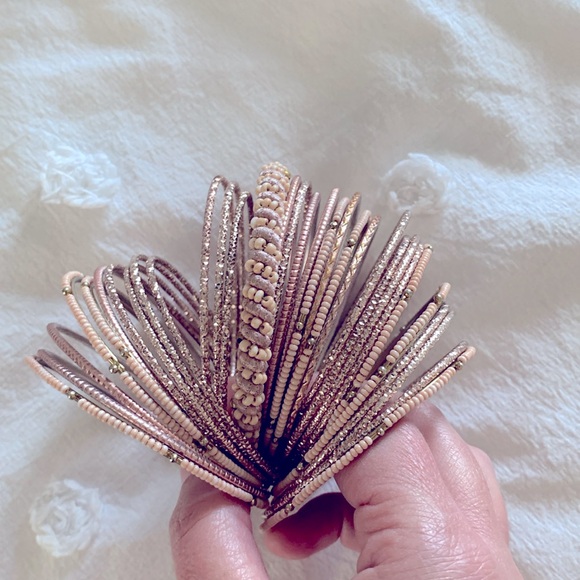 Light Pink Beaded and Shimmery Bundle of Bangles - Picture 2 of 3